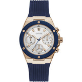 Guess Athena White Dial White Dial Blue Rubber Strap Watch For Women - GW0030L5 Authentic Buy Shop Now