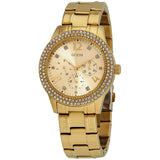 Guess Bedazzle Diamonds Gold Dial Gold Steel Strap Watch For Women - W1097L2 Authentic Buy Shop Now