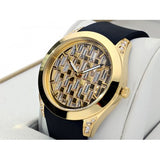 Guess Clarity Gold Dial Black Silicone Strap Watch for Women - GW0109L1 Authentic Buy Shop Now