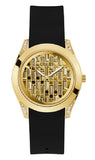Guess Clarity Gold Dial Black Silicone Strap Watch for Women - GW0109L1 Authentic Buy Shop Now
