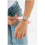 Guess Clarity Gold Dial Pink Silicone Strap Watch for Women - GW0109L2 Authentic Buy Shop Now