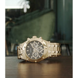 Guess Continental Black Dial Gold Steel Strap Watch for Men - GW0260G2 Authentic Buy Shop Now