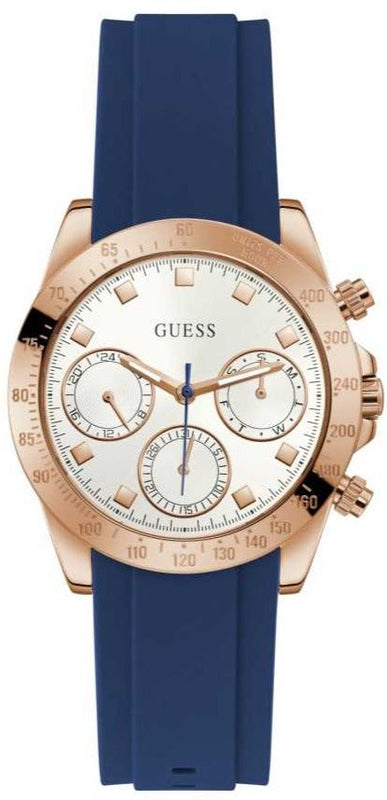 Guess Eclipse White Dial Blue Rubber Strap Watch for Women - GW0315L2 Authentic Buy Shop Now