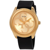 Guess G Twist Gold Dial Black Leather Strap Watch for Women - W0911L3 Authentic Buy Shop Now
