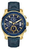 Guess Pinnacle Chronograph Quartz Blue Dial Blue Leather Strap Watch For Men - W0673G2 Authentic Buy Shop Now