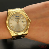 Guess Connoisseur Gold Dial Gold Steel Strap Watch for Men - GW0265G2 Authentic Buy Shop Now
