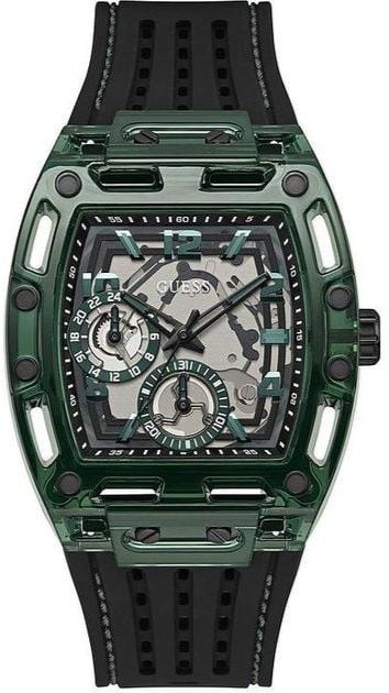 Guess Phoenix Analog Black Dial Black Silicone Strap Watch For Men- GW0499G7 Authentic Buy Shop Now
