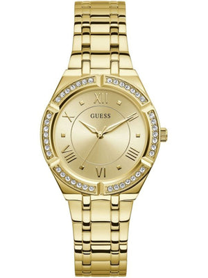 Guess Cosmo Diamonds Gold Dial Gold Steel Strap Watch For Women - GW0033L2 Authentic Buy Shop Now