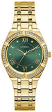 Guess Cosmo Diamonds Green Dial Gold Steel Strap Watch for Women - GW0033L8 Authentic Buy Shop Now