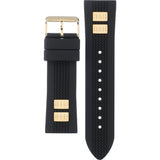 Guess Frontier Diamonds Gold Dial Black Rubber Strap Watch For Women - W1160L1 Authentic Buy Shop Now