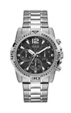 Guess Commander Chronograph Black Dial Silver Steel Strap Watch for Men - GW0056G1 Authentic Buy Shop Now