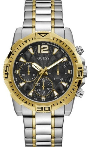 Guess Commander Chronograph Black Dial Two Tone Steel Strap Watch for Men - GW0056G4 Authentic Buy Shop Now