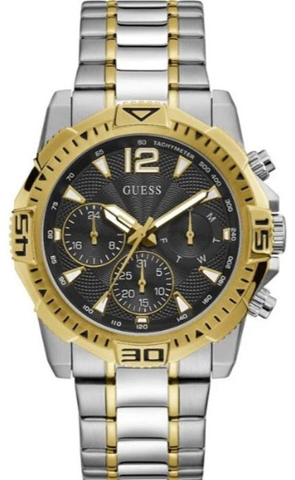 Guess Commander Chronograph Black Dial Two Tone Steel Strap Watch for Men - GW0056G4 Authentic Buy Shop Now