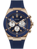 Guess Poseidon Blue Dial Blue Rubber Strap Watch for Men - GW0057G2 Authentic Buy Shop Now