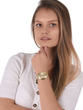 Guess Crystalline Diamonds Gold Dial Gold Steel Strap Watch for Women - GW0114L2 Authentic Buy Shop Now