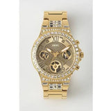 Guess Moonlight Multi Function Diamonds Gold Dial Gold Steel Strap Watch for Women - GW0320L2 Authentic Buy Shop Now