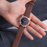 Guess Connoisseur Blue Dial Brown Leather Strap Watch For Men - GW0353G2 Authentic Buy Shop Now