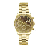 Guess Sol Chronograph Gold Dial Gold Steel Strap Watch For Women - GW0483L2 Authentic Buy Shop Now