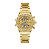 Guess Fusion Chronograph Gold Dial Gold Steel Strap Watch for Women - GW0552L2 Authentic Buy Shop Now