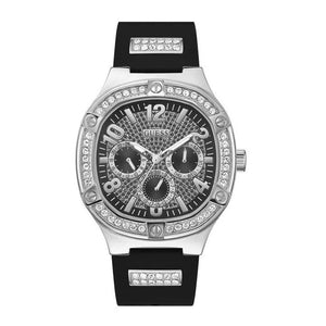 Guess Duke Crystals Black Dial Black Silicone Strap Watch For Men - GW0641G1 Authentic Buy Shop Now