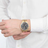 Guess Hendrix Multifunction Black Dial Gold Steel Strap Watch for Men - W1309G2 Authentic Buy Shop Now