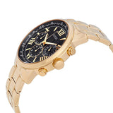 Guess Horizon Chronograph Black Dial Gold Steel Strap Watch For Men - W0379G4 Authentic Buy Shop Now