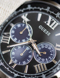 Guess Horizon Chronograph Black Dial Black Steel Strap Watch For Men - W0379G2 Authentic Buy Shop Now