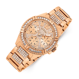 Guess Frontier Diamonds Rose Gold Dial Rose Gold Steel Strap Watch For Women - W1156L3 Authentic Buy Shop Now