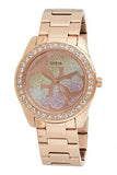Guess G Twist Diamonds Rose Gold Dial Rose Gold Steel Strap Watch For Women - W1201L3 Authentic Buy Shop Now