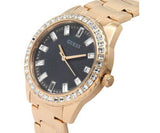 Guess Sparkler Diamonds Black Dial Rose Gold Steel Strap Watch for Women - GW0111L3 Authentic Buy Shop Now