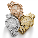 Guess Frontier Diamonds Silver Dial Silver Steel Strap Watch For Women - W1156L1 Authentic Buy Shop Now