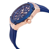 Guess Legacy Chronograph Blue Dial Blue Rubber Strap Watch For Men - W1049G9 Authentic Buy Shop Now