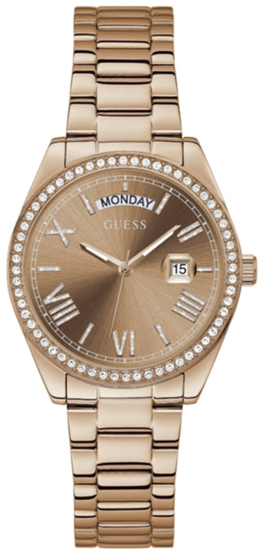 Guess Luna Diamonds Rose Gold Dial Rose Gold Steel Strap Watch for Women - GW0307L3 Authentic Buy Shop Now