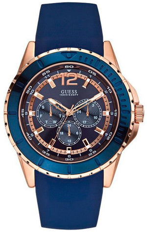 Guess Maverick Blue Dial Blue Rubber Strap Watch for Men - W0485G1 Authentic Buy Shop Now
