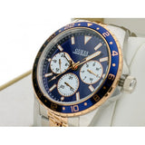 Guess Odyssey Blue Dial Two Tone Steel Strap Watch For Men - W1107G3 Authentic Buy Shop Now