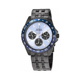 Guess Odyssey Quartz Blue Dial Gunmetal Steel Strap Watch For Men - W1107G5 Authentic Buy Shop Now