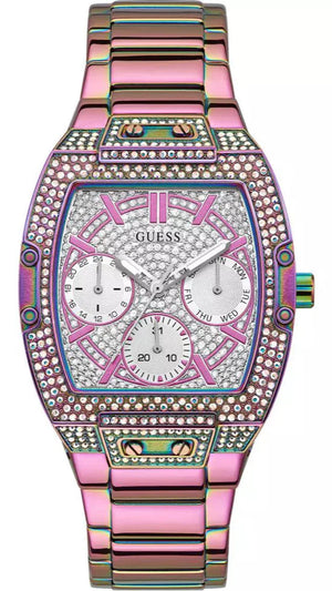 Guess Phoenix Chronograph Crystals Silver Dial Pink Steel Strap Watch For Women - GW0104L4 Authentic Buy Shop Now