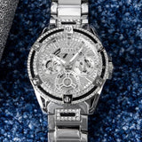 Guess Queen Quartz Silver Dial Silver Steel Strap Watch For Women - GW0464L1 Authentic Buy Shop Now