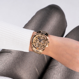 Guess Queen Multifunction Rose Gold Dial Rose Gold Steel Strap Watch For Women - GW0464L3 Authentic Buy Shop Now
