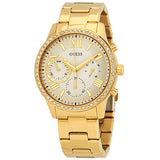 Guess Solar Chronograph Diamonds White Dial Gold Steel Strap Watch for Women - W1069L2 Authentic Buy Shop Now