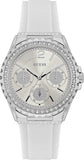 Guess Starlight Multifunction Diamonds White Dial White Rubber Strap Watch for Women - W0846L8 Authentic Buy Shop Now