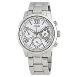 Guess Sunrise Multifunction Quartz White Dial Silver Steel Strap Watch For Women - W0330L3 Authentic Buy Shop Now