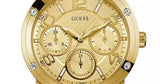 Guess Crystal Multifunction Gold Dial Gold Steel Strap Watch for Women - W0778L2 Authentic Buy Shop Now