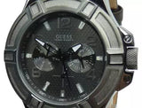 Guess Rigor Analog Quartz Black Dial Brown Leather Strap Watch For Men - W0040G2 Authentic Buy Shop Now