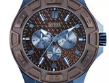 Guess Force Quartz Brown Dial Brown Leather Strap Watch For Men - W0674G5 Authentic Buy Shop Now