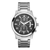 Guess Exec Chronograph Quartz Black Dial Silver Steel Strap Watch For Men - W0075G1 Authentic Buy Shop Now