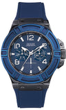 Guess Rigor Analog Blue Dial Blue Rubber Strap Watch For Men - W0248G5 Authentic Buy Shop Now