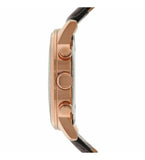 Guess Horizon Quartz Champagne Dial Brown Leather Strap Watch For Women - W0380G4 Authentic Buy Shop Now