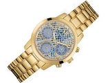 Guess Mini Sunrise Quartz Blue Dial Gold Steel Strap Watch For Women - W0448L6 Authentic Buy Shop Now