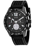 Guess Fleet Chronograph Black Dial Black Rubber Strap Watch for Men - W0971G1 Authentic Buy Shop Now